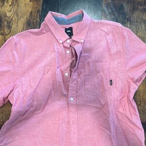 Vans Men's Pink Short Sleeve Shirt
